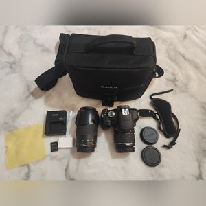 Canon EOS Rebel T7 DSLR Camera Bundle with 18-55mm & 75-300mm Lens & Case + More